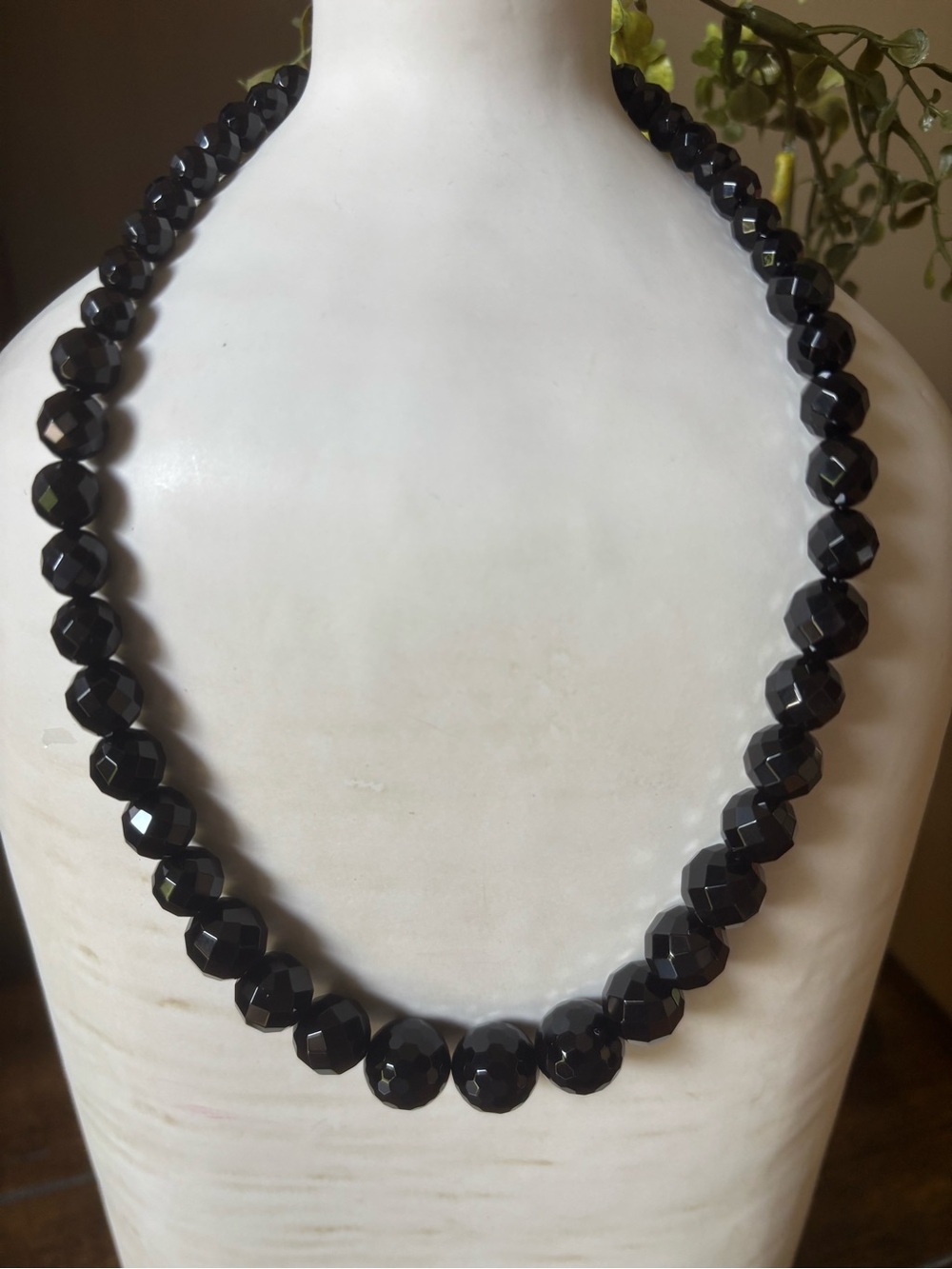 Jay King DTR 925 Black Onyx Necklace Faceted Beads Sterling 18–21”